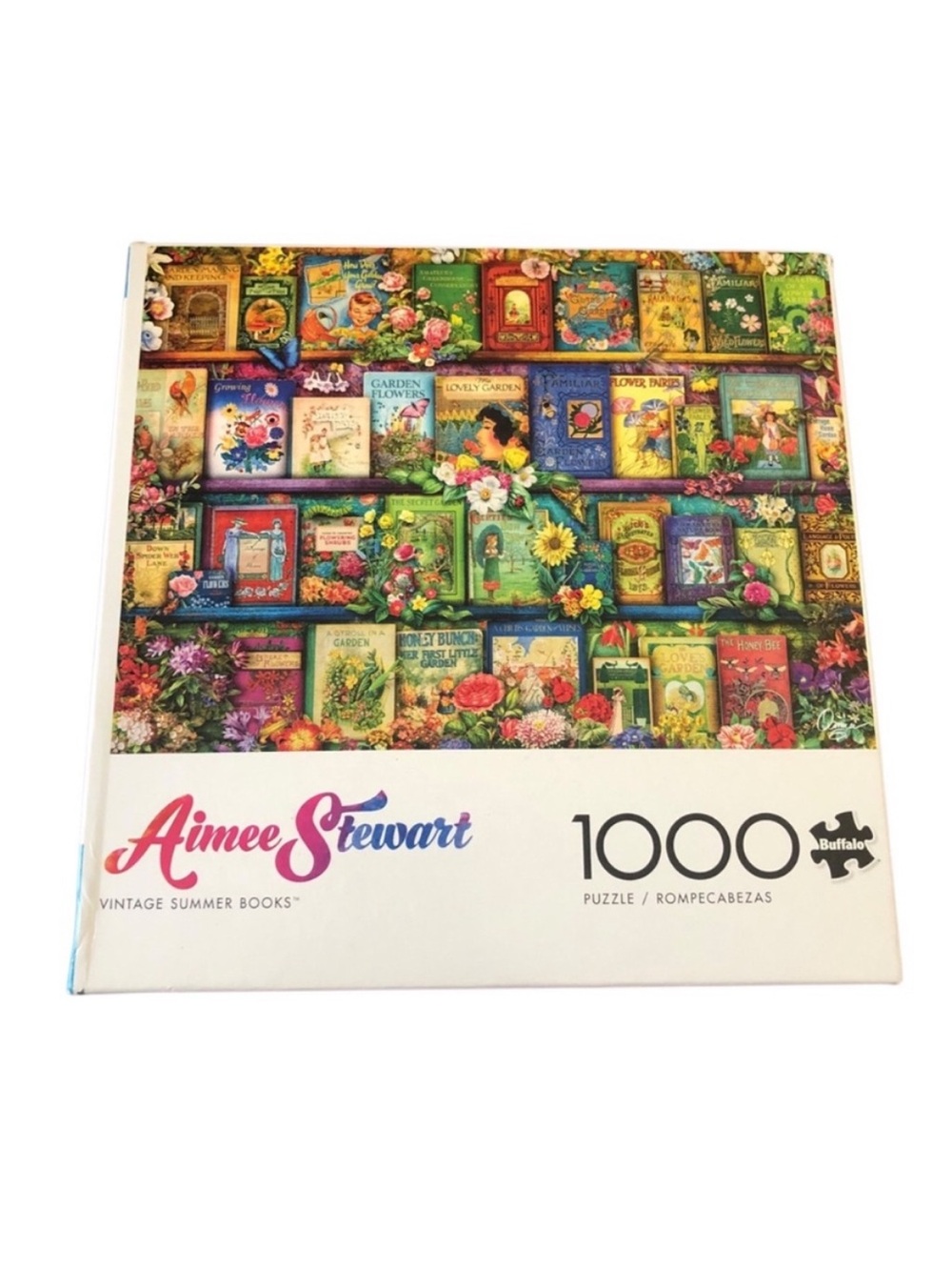 BUFFALO Aimee Stewart Vintage Summer Books 1000 Piece Puzzle complete condition